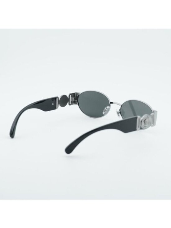 Versace VE2299 10016G Sunglasses Gunmetal Oval Frame, Grey Silver Mirror Lenses main image 6
